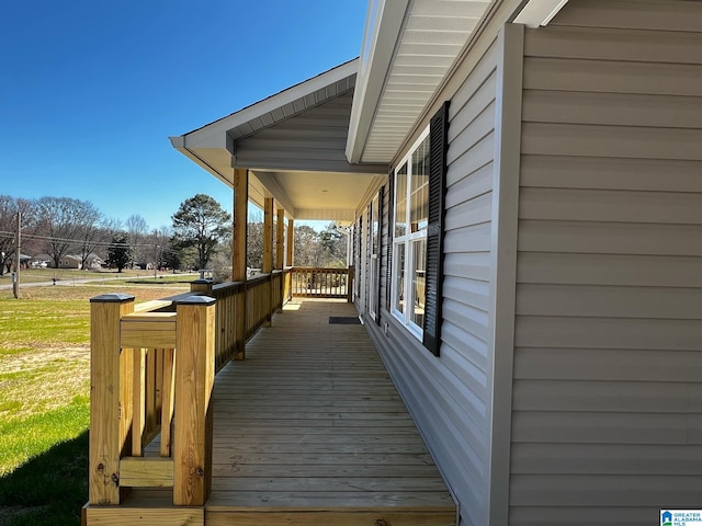 wooden terrace with covered porch