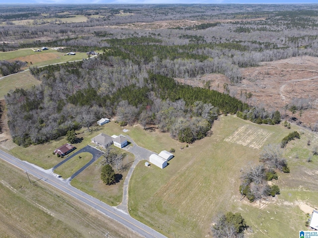 bird's eye view with a rural view