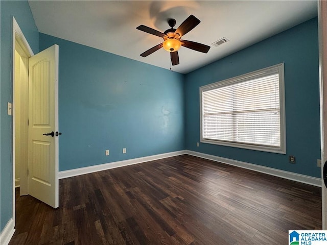 11433 Belle Meade Way, Northport, AL 35475 - spare room with baseboards, visible vents, and wood finished floors