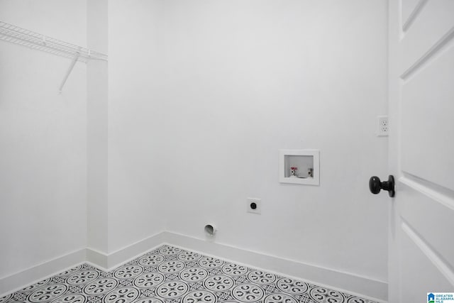 516 Preserve Pkwy, Hoover, AL 35226 - laundry area with hookup for an electric dryer, laundry area, light tile patterned floors, baseboards, and hookup for a washing machine