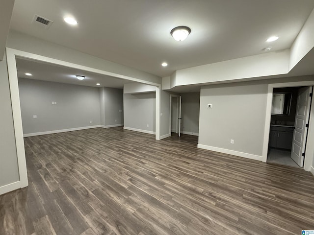 516 Preserve Pkwy, Hoover, AL 35226 - finished basement with dark wood-type flooring and recessed lighting