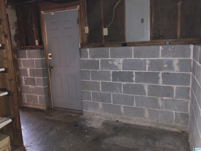 925 Ann St, Birmingham, AL 35228 - interior space with electric panel and concrete block wall