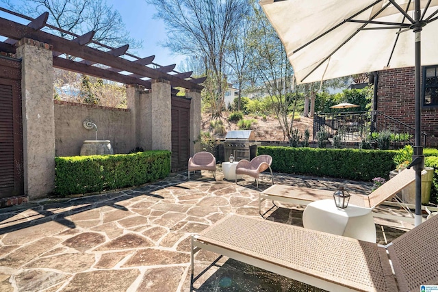 4603 Clairmont Ave, Birmingham, AL 35222 - view of patio with a pergola, area for grilling, and fence