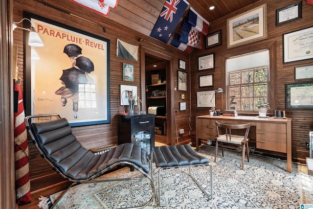 4603 Clairmont Ave, Birmingham, AL 35222 - office area with wooden ceiling and wood walls