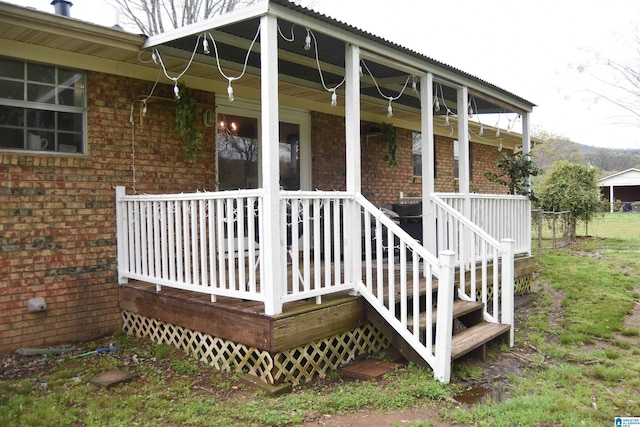wooden deck featuring a porch