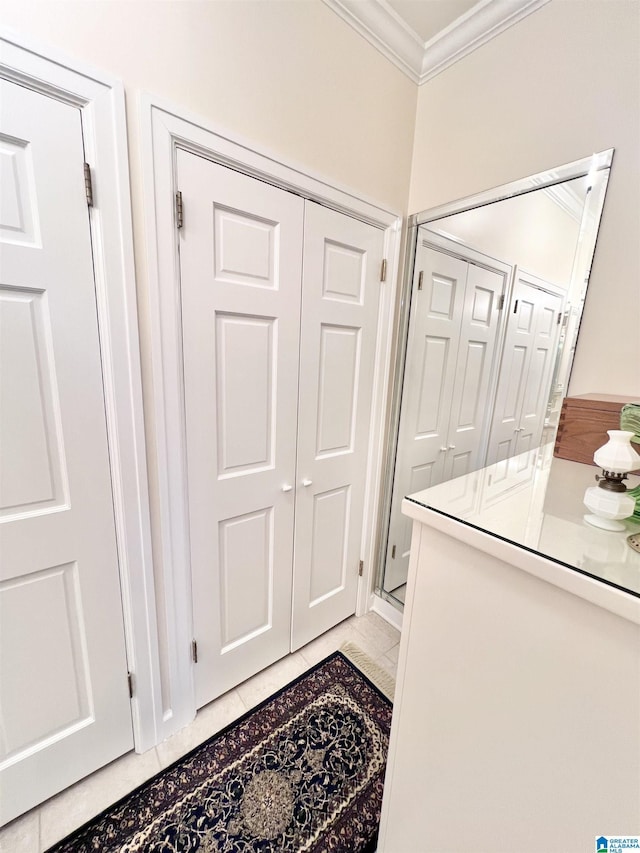 interior space featuring ornamental molding