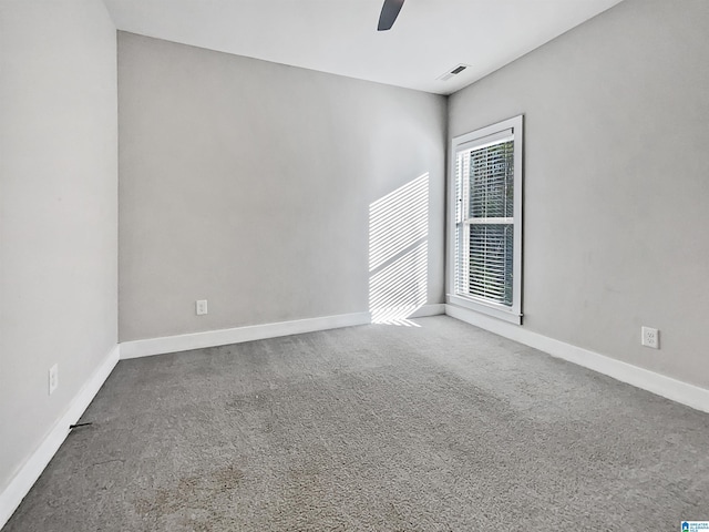 571 Grayson Pl, Chelsea, AL 35043 - spare room featuring visible vents, carpet, baseboards, and ceiling fan