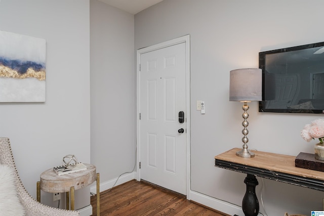 1101 26th St S Unit 202, Birmingham, AL 35205 - foyer entrance with baseboards and dark wood-style floors