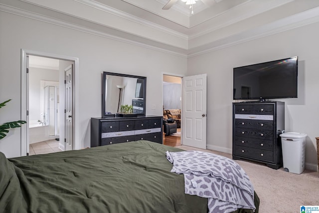 471 River Oaks Ln, Helena, AL 35080 - bedroom featuring ornamental molding and connected bathroom