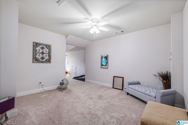 471 River Oaks Ln, Helena, AL 35080 - living area with carpet flooring, ceiling fan, and baseboards