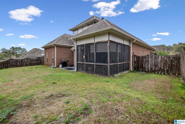471 River Oaks Ln, Helena, AL 35080 - rear view of property with brick siding and a sunroom