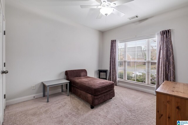 471 River Oaks Ln, Helena, AL 35080 - living area featuring carpet flooring, baseboards, and a ceiling fan