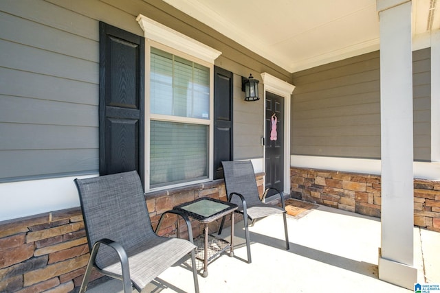 view of patio with a porch