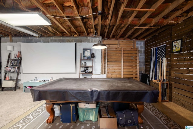 470 16th St, Calera, AL 35040 - recreation room featuring wood walls and pool table