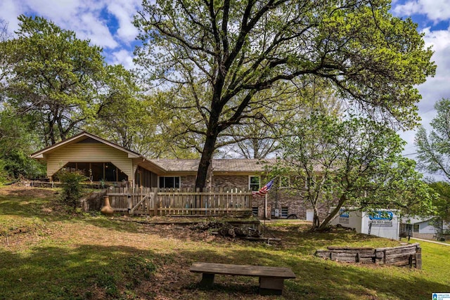470 16th St, Calera, AL 35040 - rear view of property featuring fence, a wooden deck, and a yard