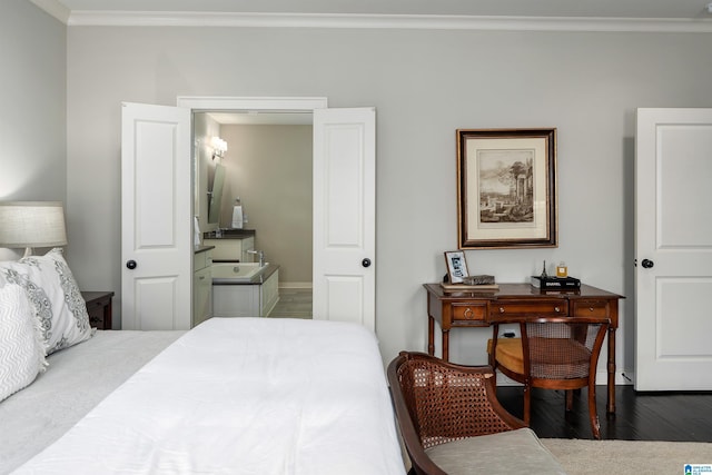 4460 Tuckahoe Ln, Hoover, AL 35226 - bedroom with crown molding and wood finished floors