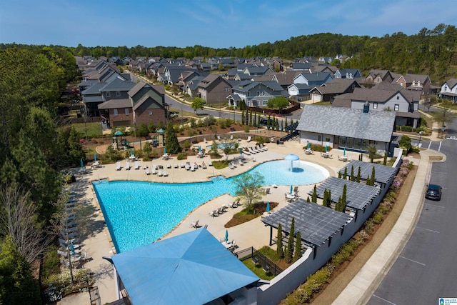 4460 Tuckahoe Ln, Hoover, AL 35226 - pool featuring a residential view, a patio area, and fence