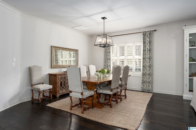 4460 Tuckahoe Ln, Hoover, AL 35226 - dining room with a chandelier, ornamental molding, and wood finished floors