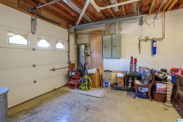 2240 Hillview Rd, Birmingham, AL 35022 - garage featuring electric panel and concrete block wall