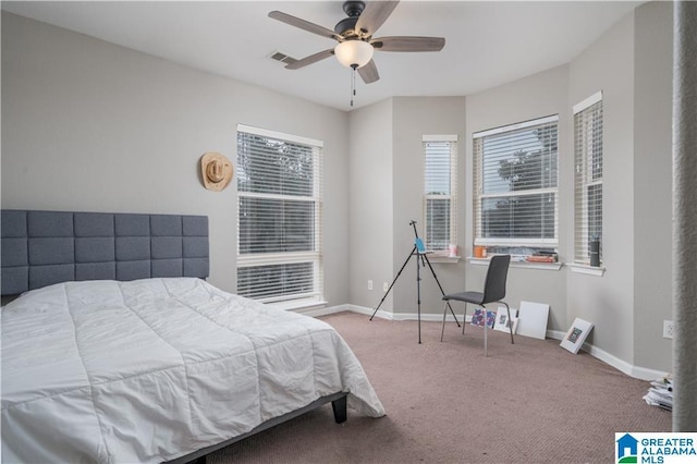 600 13th St E Unit 914, Tuscaloosa, AL 35401 - bedroom with carpet, baseboards, and a ceiling fan