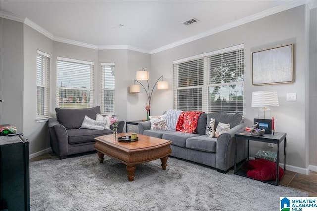 600 13th St E Unit 914, Tuscaloosa, AL 35401 - living area with crown molding and baseboards