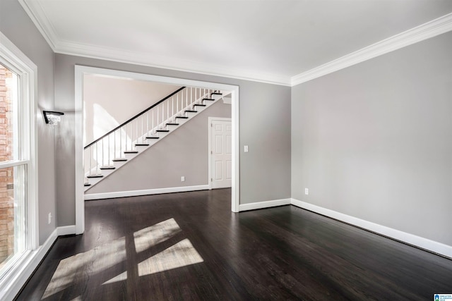 4049 Water Willow Ln, Hoover, AL 35244 - interior space with stairs, dark wood-style flooring, and baseboards