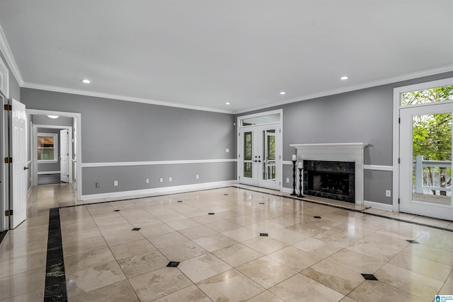 4049 Water Willow Ln, Hoover, AL 35244 - unfurnished living room featuring recessed lighting, french doors, and baseboards