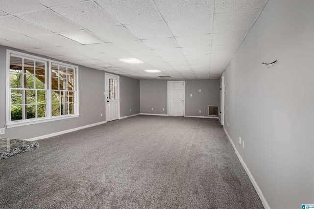 4049 Water Willow Ln, Hoover, AL 35244 - empty room with carpet, visible vents, baseboards, and a paneled ceiling