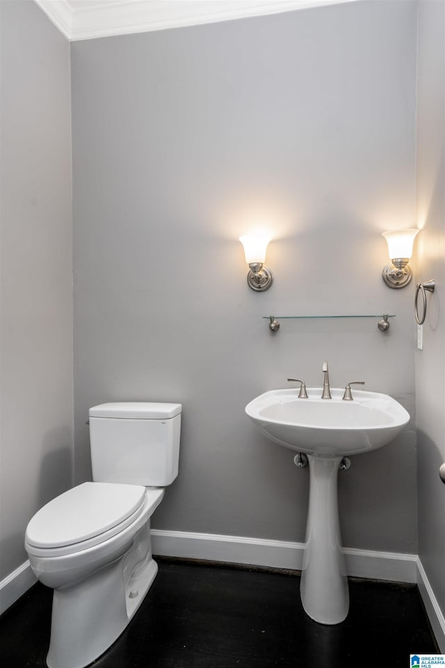 4049 Water Willow Ln, Hoover, AL 35244 - bathroom with toilet, baseboards, and wood finished floors