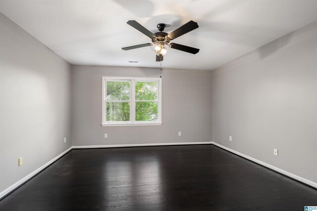 4049 Water Willow Ln, Hoover, AL 35244 - empty room featuring dark wood-type flooring, baseboards, and a ceiling fan