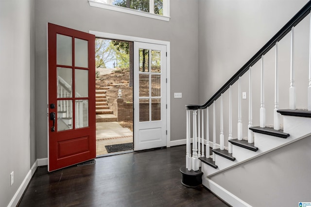 4049 Water Willow Ln, Hoover, AL 35244 - entrance foyer featuring stairs, baseboards, and wood finished floors