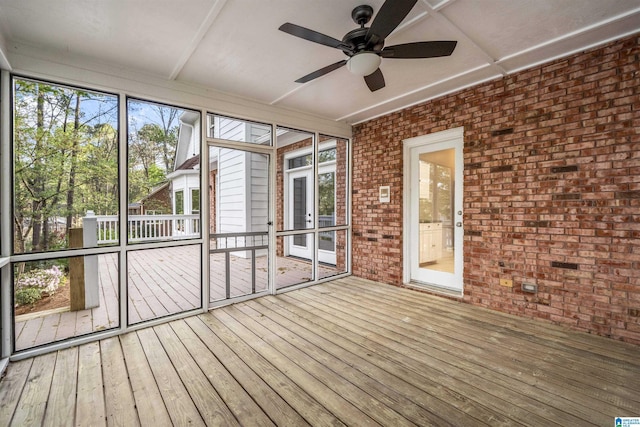 4049 Water Willow Ln, Hoover, AL 35244 - unfurnished sunroom featuring a ceiling fan