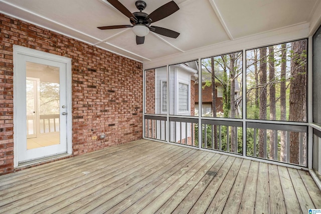 4049 Water Willow Ln, Hoover, AL 35244 - unfurnished sunroom with a ceiling fan