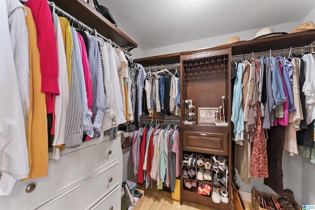 spacious closet featuring wood finished floors