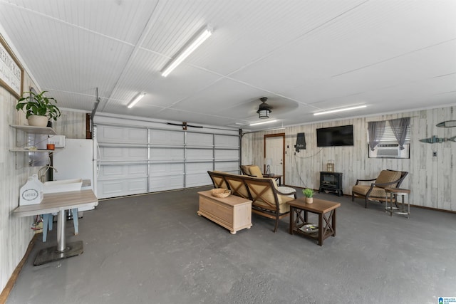 garage with cooling unit