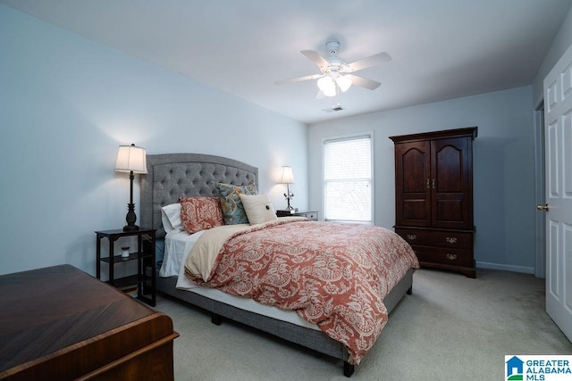 1595 Creekstone Cir, Birmingham, AL 35243 - bedroom with light colored carpet and a ceiling fan