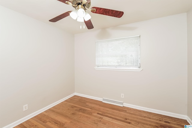 1625 Mann Dr, Birmingham, AL 35214 - unfurnished room featuring wood finished floors, baseboards, ceiling fan, and visible vents
