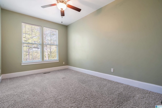 13147 Allison Dr, Lake View, AL 35111 - carpeted spare room featuring visible vents, baseboards, and ceiling fan