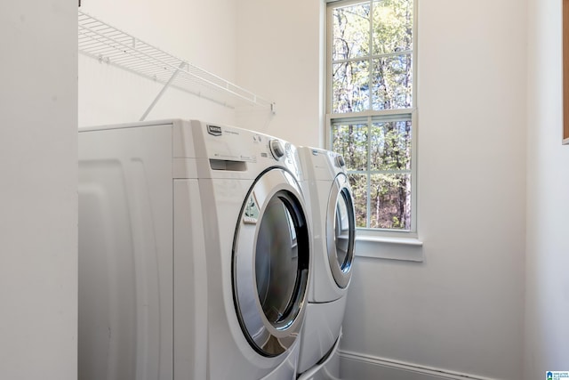 13147 Allison Dr, Lake View, AL 35111 - washroom featuring baseboards, separate washer and dryer, and laundry area