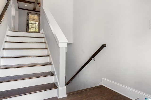 13147 Allison Dr, Lake View, AL 35111 - staircase featuring wood finished floors, baseboards, and recessed lighting