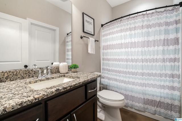 13147 Allison Dr, Lake View, AL 35111 - full bathroom with toilet, curtained shower, and vanity
