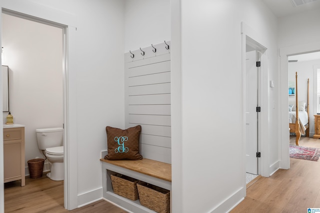 2505 Shore Side Ln, Sylacauga, AL 35151 - mudroom featuring light wood-style floors and baseboards