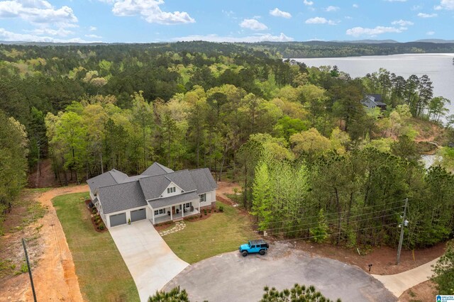 2505 Shore Side Ln, Sylacauga, AL 35151 - drone / aerial view with a forest view and a water view