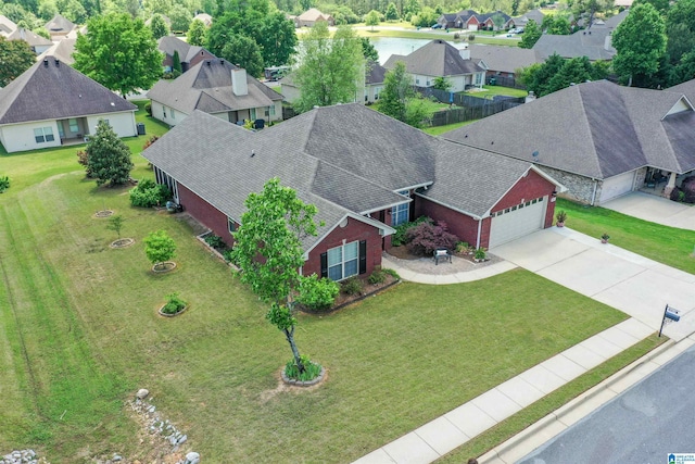bird's eye view with a residential view