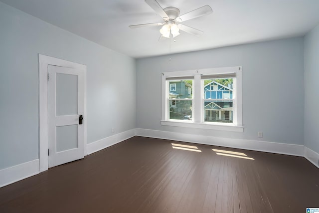 1730 Cullom St S, Birmingham, AL 35205 - empty room with dark wood-type flooring, baseboards, and a ceiling fan