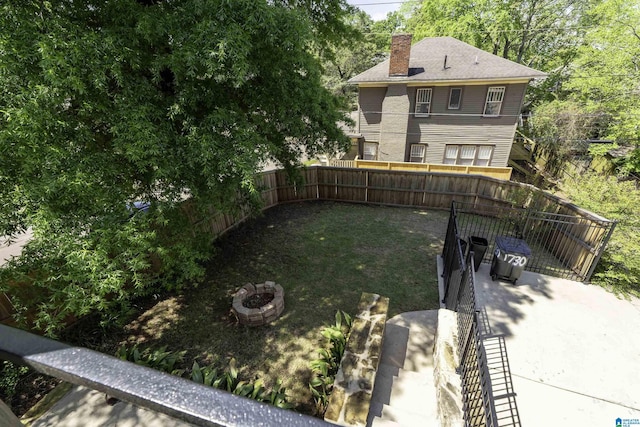 1730 Cullom St S, Birmingham, AL 35205 - view of yard with an outdoor fire pit and a fenced backyard