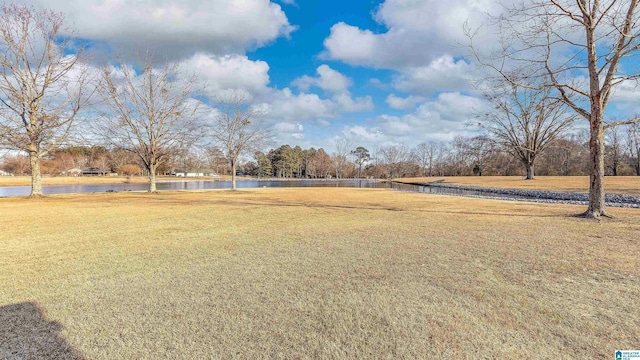 view of yard featuring a water view