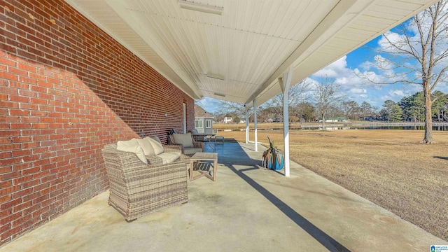 view of patio with an outdoor hangout area