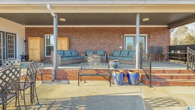 view of patio featuring outdoor lounge area