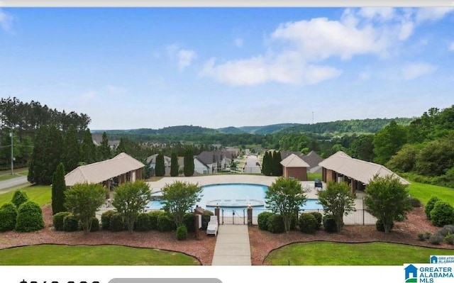 pool featuring fence
